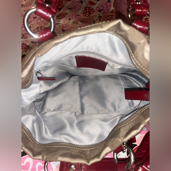 Coach Poppy Purse Signature Brown And Red Tote Purse Rare Very Great Condition - Picture 11 of 11